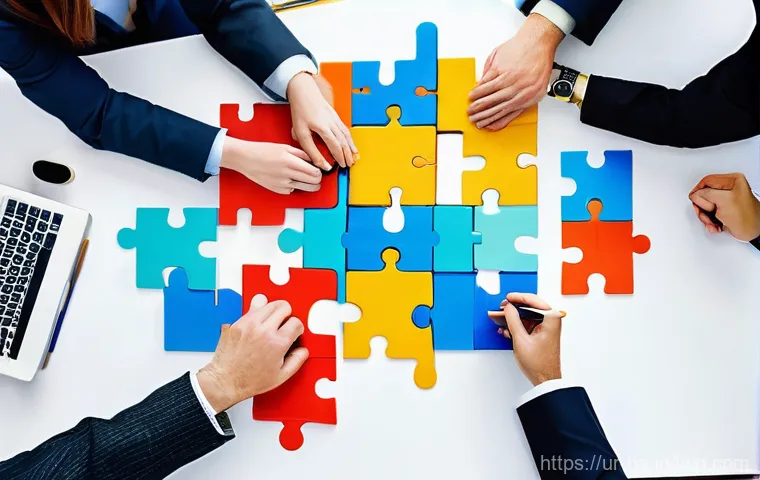 모듈식 접근법의 직무 분석 - **Prompt 1: Flexible and Modern Work Landscape**
    A diverse group of professionals (men and women...