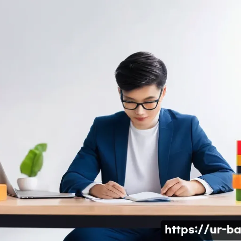 모듈식 역량 개발의 성과 향상 방안 - **Prompt:** A young, determined professional, dressed in smart-casual attire, is seated at a clean, ...