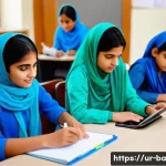 Home 22 모듈식 교육 과정 개선 방안 - A modern classroom scene in a Pakistani educational institution, featuring a diverse group of studen...