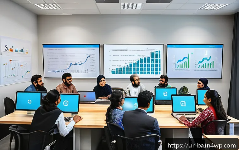 전문가가 추천하는 모듈식 역량 개발 전략 - A modern professional workspace scene featuring a diverse group of South Asian adults engaged in a c...