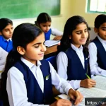 Home 23 모듈식 교육의 맞춤형 설계 방법 - A vibrant classroom scene in a modern Pakistani school, featuring a diverse group of enthusiastic Ur...